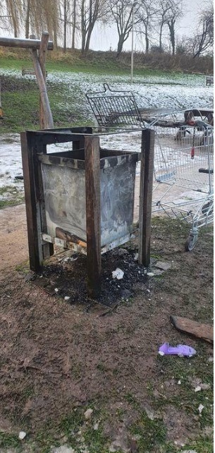 Bins have been torched in parks