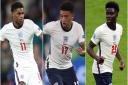 Marcus Rashford, Jadon Sancho and Bukayo Saka were subjected to racist abuse after their penalty misses for England (Nick Potts/Lars Baron/Mike Egerton/PA)