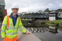 Simon Harding, project manager with the Canal & River Trust in front of Northwich Town Bridge