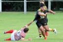 Powerhouse prop Matt Lafeta on the charge for Northwich against Manchester