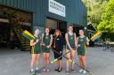 Bellway's Angela Wall with Northwich Rowing Club's Libby Pritchard, Nat Webster, Cordy England, Liv Black