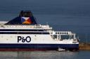 A P&O ferry moored at the Port of Dover in Kent.