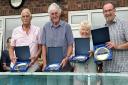 Weaverham Cricket Club's newest life members (L to R):  Henrik Kazmierczek; Dave Lightfoot; Margaret Southerton; and Dave Wilson