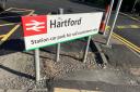 Three men have been arrested following a police drugs bust at Hartford train station