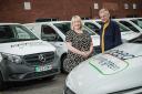 Topspeed Couriers' directors Gillian Lockley and Stephen Clegg with some of their Mercedes-Benz eVito vans