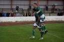 Celebrations for Northwich Victoria after scoring at Goole
