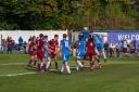 Winsford United lay siege to the Abbey Hulton goal during Saturday's league fixture