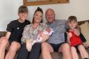 Tributes have been paid to Kenny Southam, pictured here with his wife Ammie and children Cameron, Logan and Harper