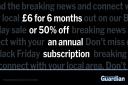 Readers can subscribe for just £6 for six months in this Black Friday sale