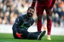 Liverpool goalkeeper Alisson Becker has suffered an injury (Martin Rickett/PA)