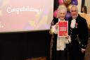High Sheriff of Cheshire Dennis Dunn presents Kim Smith with the Hoppy Award for Outstanding Service to the Community