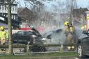 Emergency services were called to reports of a car fire in Northwich on Tuesday (February 21)