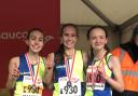 Vale Royal Athletics Club's gold-medal winning team of Holly Weedall, Grace Roberts and Hope Smith