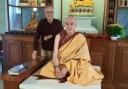 Bruce Robinson with the Buddhist Centre's resident teacher Gen Kelsang Chokyong