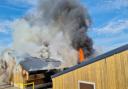 A large number of turkey chicks died in a huge barn fire at a Cheshire farm Pictures: Cheshire Fire and Rescue Service