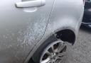 This car was seized after police found the vehicle being driven on its rim on the M6 in Cheshire