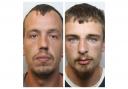 Robert Lowe, left, and Tristan Tighe, both jailed for five years for conspiracy after attacking cash machines across Cheshire