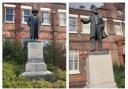 The statues in their current Winnington location, which is not accessible to the public