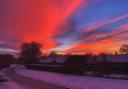 Snowy sunrise in Knutsford by Carly Jo Curbishley