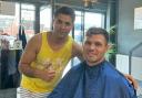 Former WBA Middleweight champion Martin Murray after his haircut with local barber, Ilham Bedge