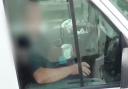 A tea-sipping trucker was caught by undercover police on the M6