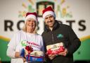 Ruth Downes, from Fareshare, and Will Harrop, from Roberts Bakery