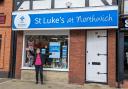 Manager Sue Rowland outside the new St Luke's charity shop