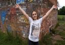 Harry Styles superfan, Izzy Hawksworth, at Twemlow Viaduct, which has become something of a pilgrimage site for 'Harries'