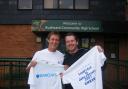 Rudheath High School teacher Chris Ikin, left, and friend Ed Robinson raised more than 7,000 for Cancer Research UK.