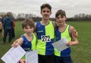 Jake Wilson, Patrick Griffith and Dylan Carney strike under 15s gold in the Cheshire Cross Country Championships