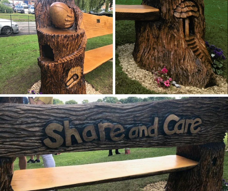 Some of the details on Lucas bench at the Moor