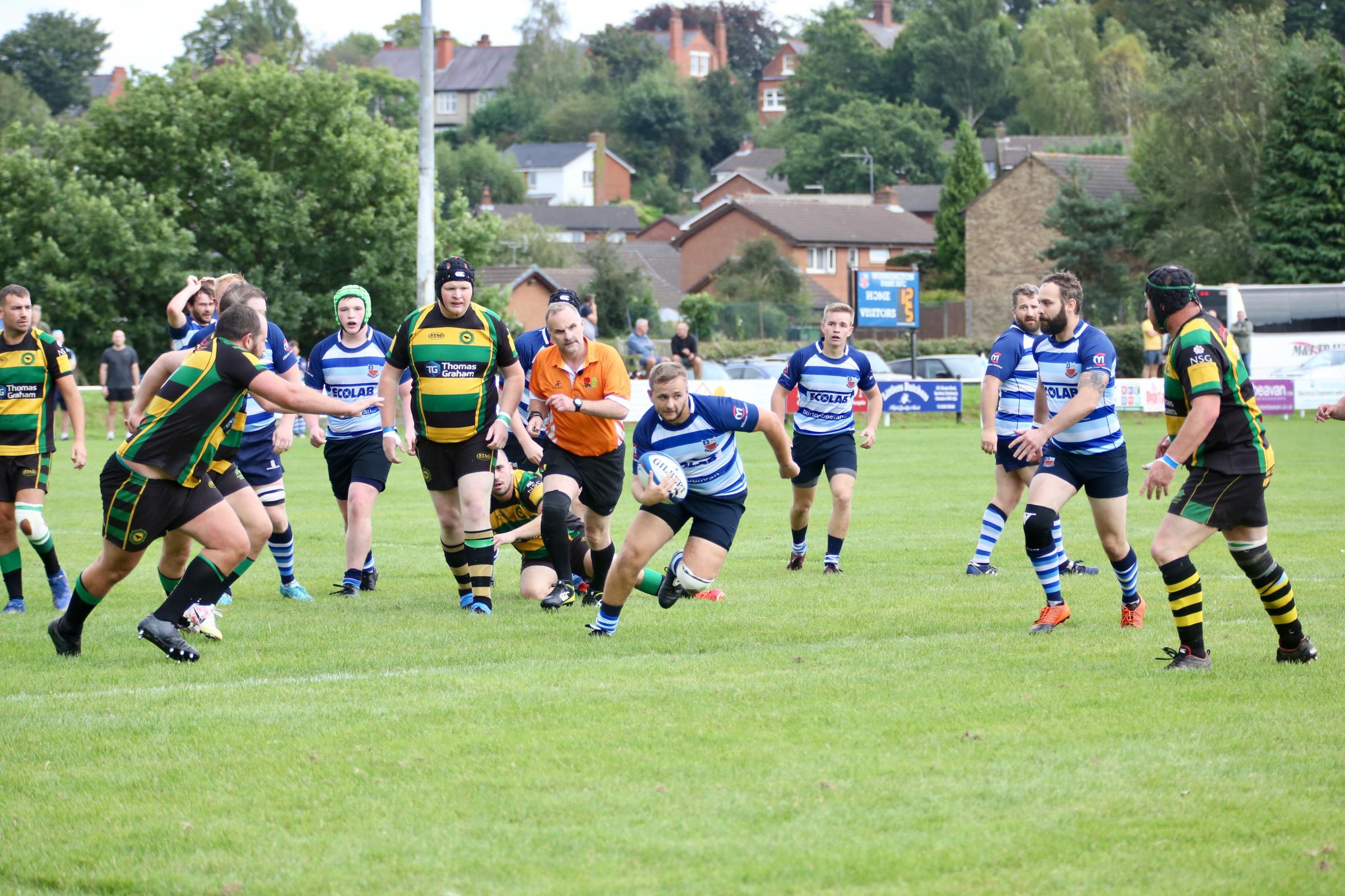 Action from Winnington Parks 36-5 win over St Benedicts at Burrows Hill on Saturday. Pictures by John Pickering