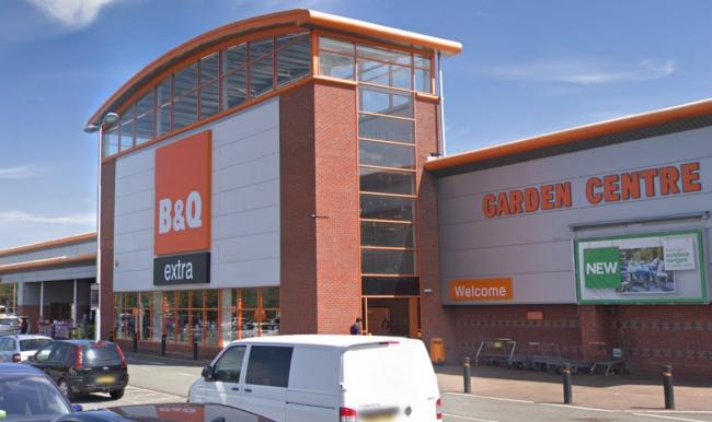 B&Q in Crewe where the thefts took place