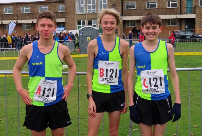 Vale Royal's under 15s boys, from left, Rhys Bowden, Tom Taylor, Robbie Price