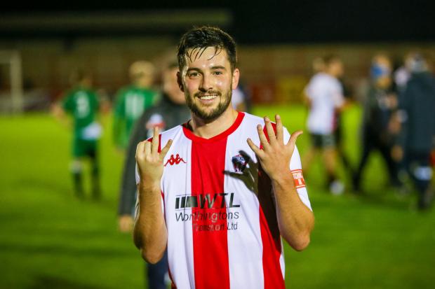 Witton Albion striker Callum Saunders scored for a club record seventh successive Northern Premier League match. Picture: Karl Brooks Photography