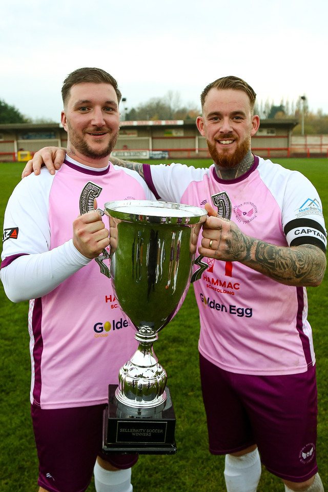 Matthew Greenway and Mark Griffiths with the trophy