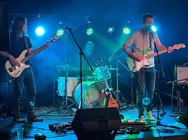 The Gus Glynn Band playing a gig at Marbury Park in summer 2021