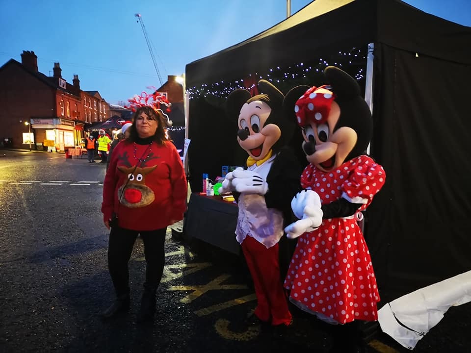 Mickey and Minnie Mouse join in the fun