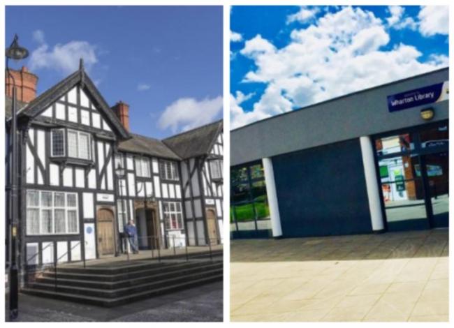Northwich Library, left, and Wharton Library, right