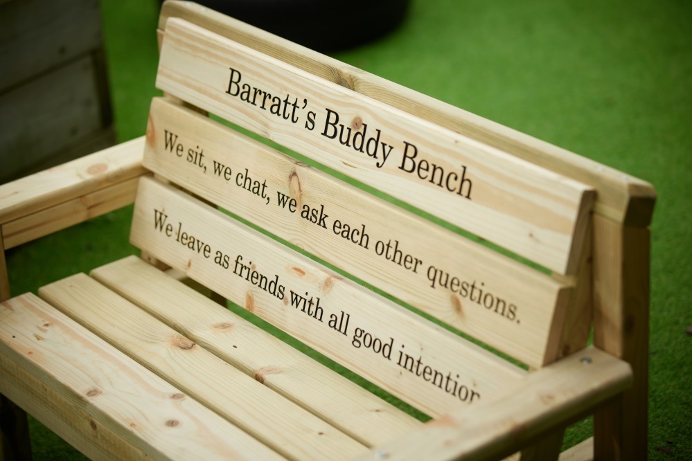 Barratt Homes donates a buddy bench to combat bulling