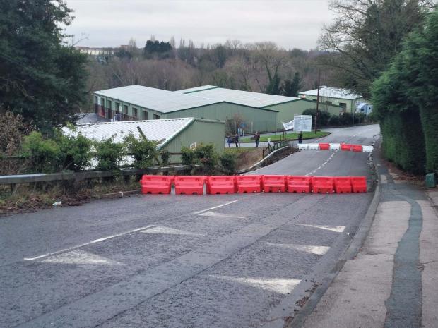 Northwich Guardian: Soot Hill is closed in both directions after the landslip Photo Harry Tomlinson