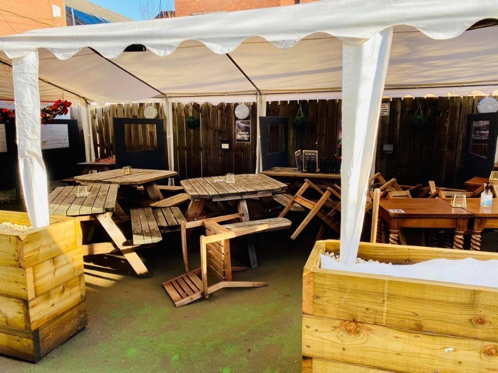 The floods in January caused devastation in the beer garden