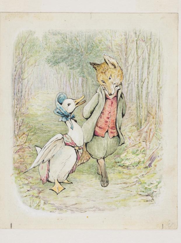 Northwich Guardian: A Beatrix Potter watercolour and ink on paper illustration, The Tale of Jemima Puddle-Duck artwork, dated 1908, which will be on show at the Beatrix Potter: Drawn to Nature at the Victoria and Albert Museum, London, February 12, 2022 – January 8, 2023. Undated handout via PA.