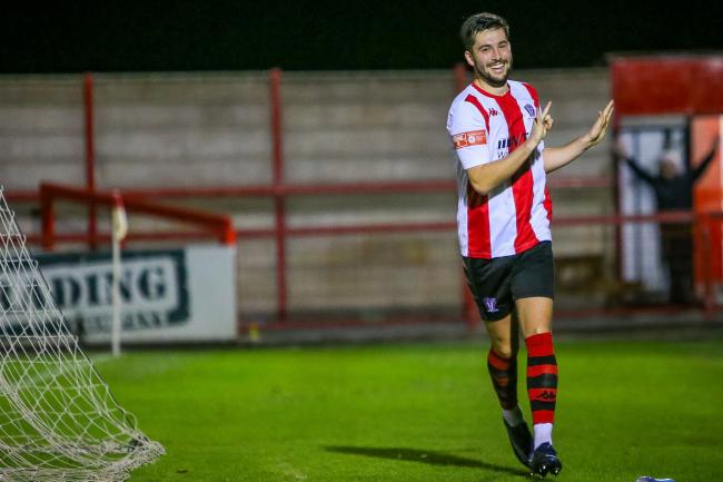 Callum Saunders, on the mark for Witton Albion. Picture: Karl Brooks Photography