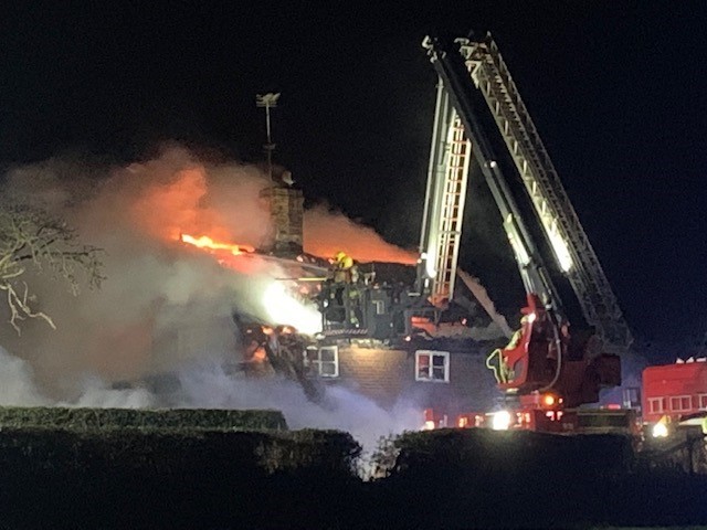 Thatched roof cottage fire in Pickmere Lane, Tabley