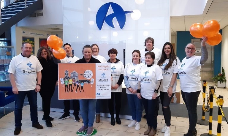 Staff from Advanced Medical Solutions sponsor the Midnight Walk for St Lukes Hospice for the fifth successive year