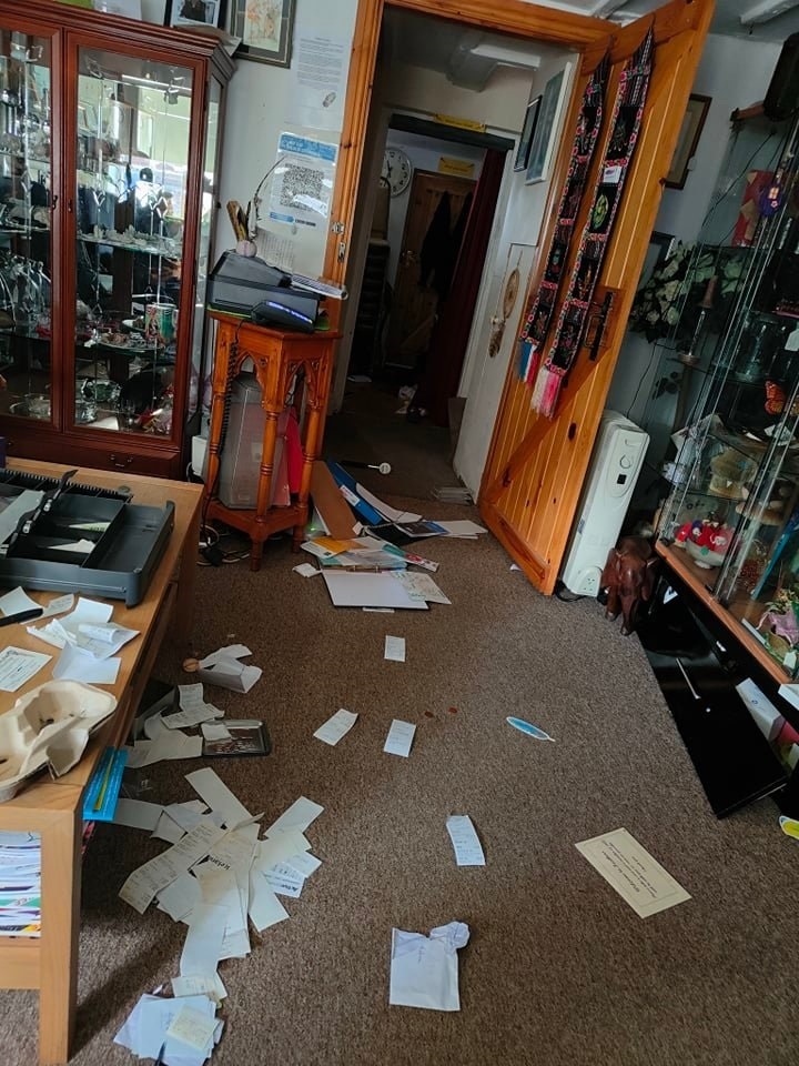 Intruders leave a trail of destruction after forcing their way into four businesses