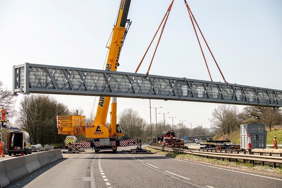 A large crane was utilised to install the gantry