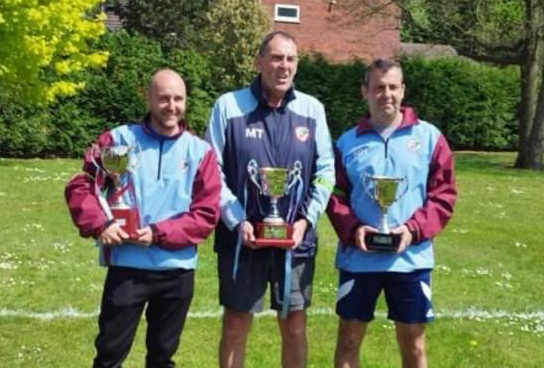 Coaches and manager, from left, Martyn Burrows, Mike Tully, Neil Hargreaves 