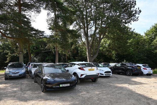 Northwich Guardian: Cars parked at Lode Hill